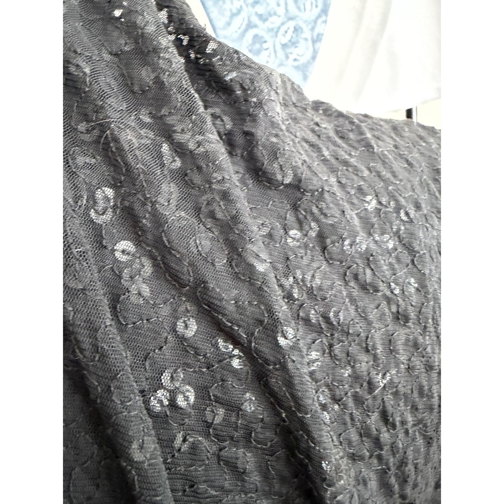 J Kara New York Black Sequined Lace Wrap Shawl Evening Shrug One Size NWT - Picture 5 of 8